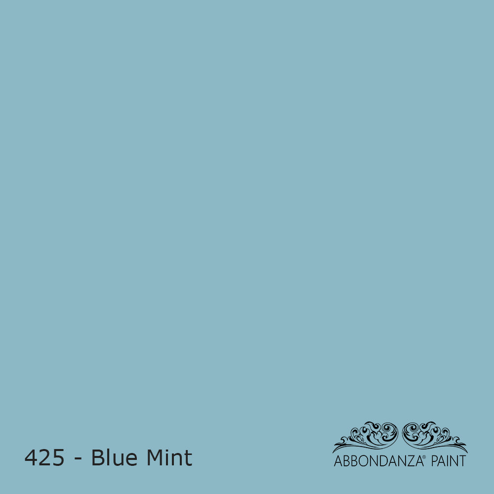 Kleurstaal handgeschilderd met Abbondanza krijtverf Blue Mint 425