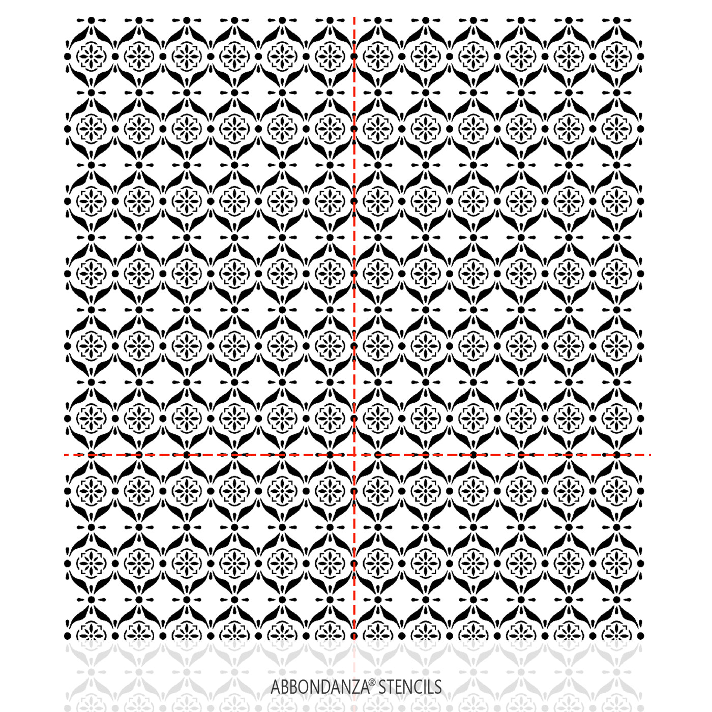 Stencil XXL Medallion Pattern overlap