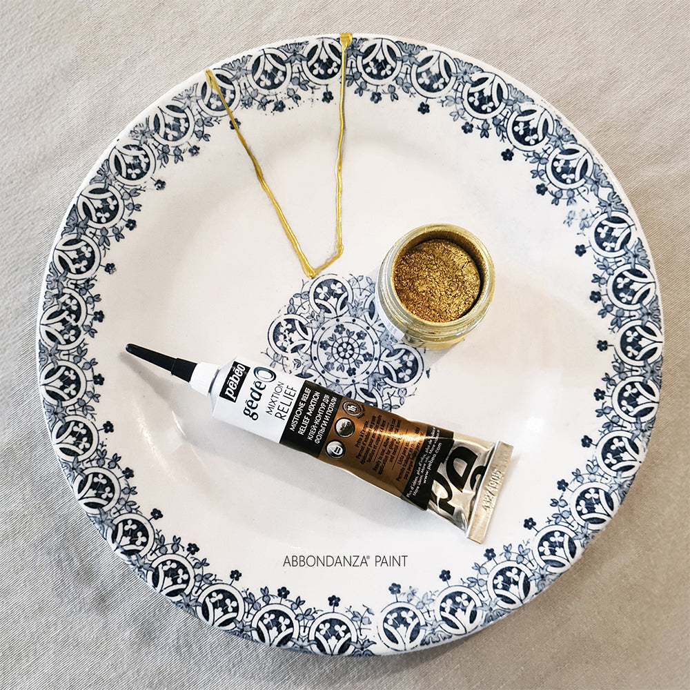 Reliëf verguldijm met Abbondanza metallic powder