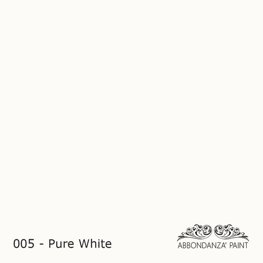 Abbondanza handgeschilderde kleurstaal Pure White 005