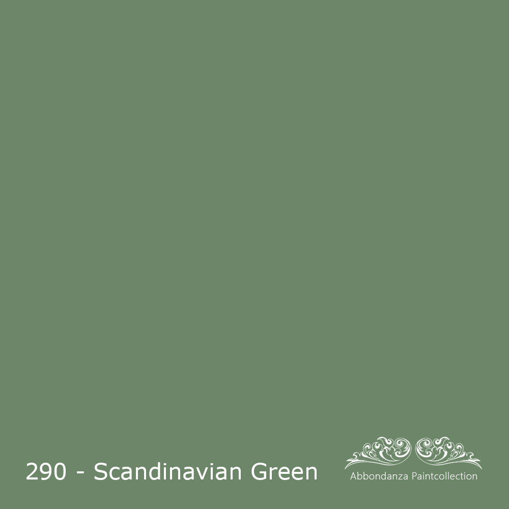 Kleurstaal handgeschilderd met Abbondanza krijtverf Scandinavian Green 290