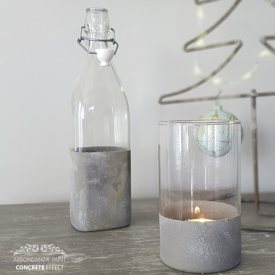 Concrete Effect Original Grey op glazen voorwerpen