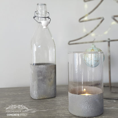 Concrete Effect Original Grey op glazen voorwerpen