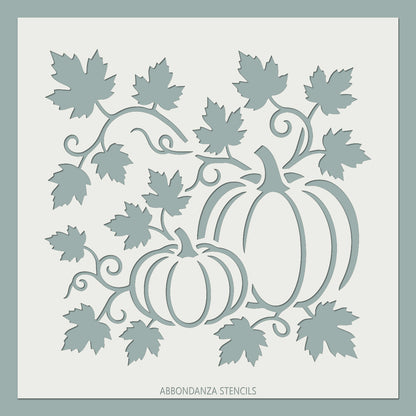 Stencil Pumpkin & Leaves pompoen sjabloon