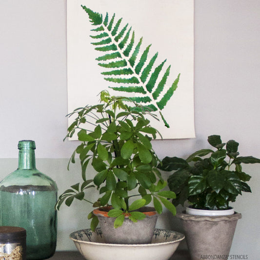 Stencil Abbondanza Fern DIY botanische wandhanger