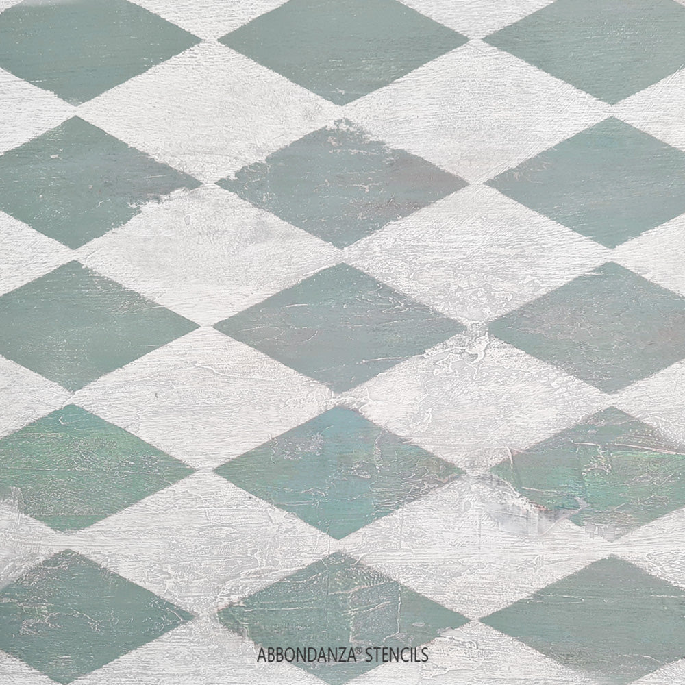 Abbondanza Stencil Harlequin distressed effect
