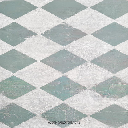 Abbondanza Stencil Harlequin distressed effect