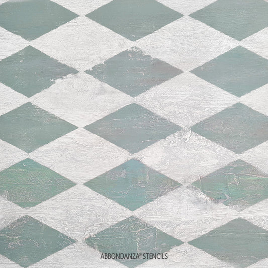 Abbondanza Stencil Harlequin distressed effect