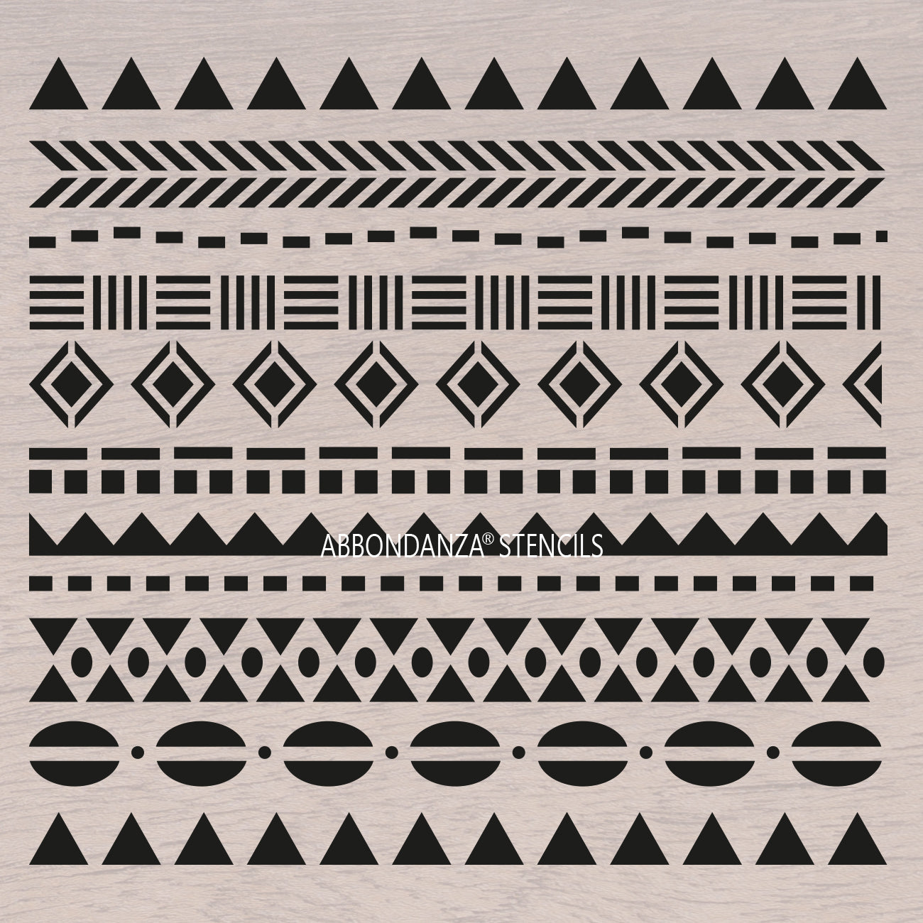 Stencil Tribal Borders patroonstencil-overlay stencil
