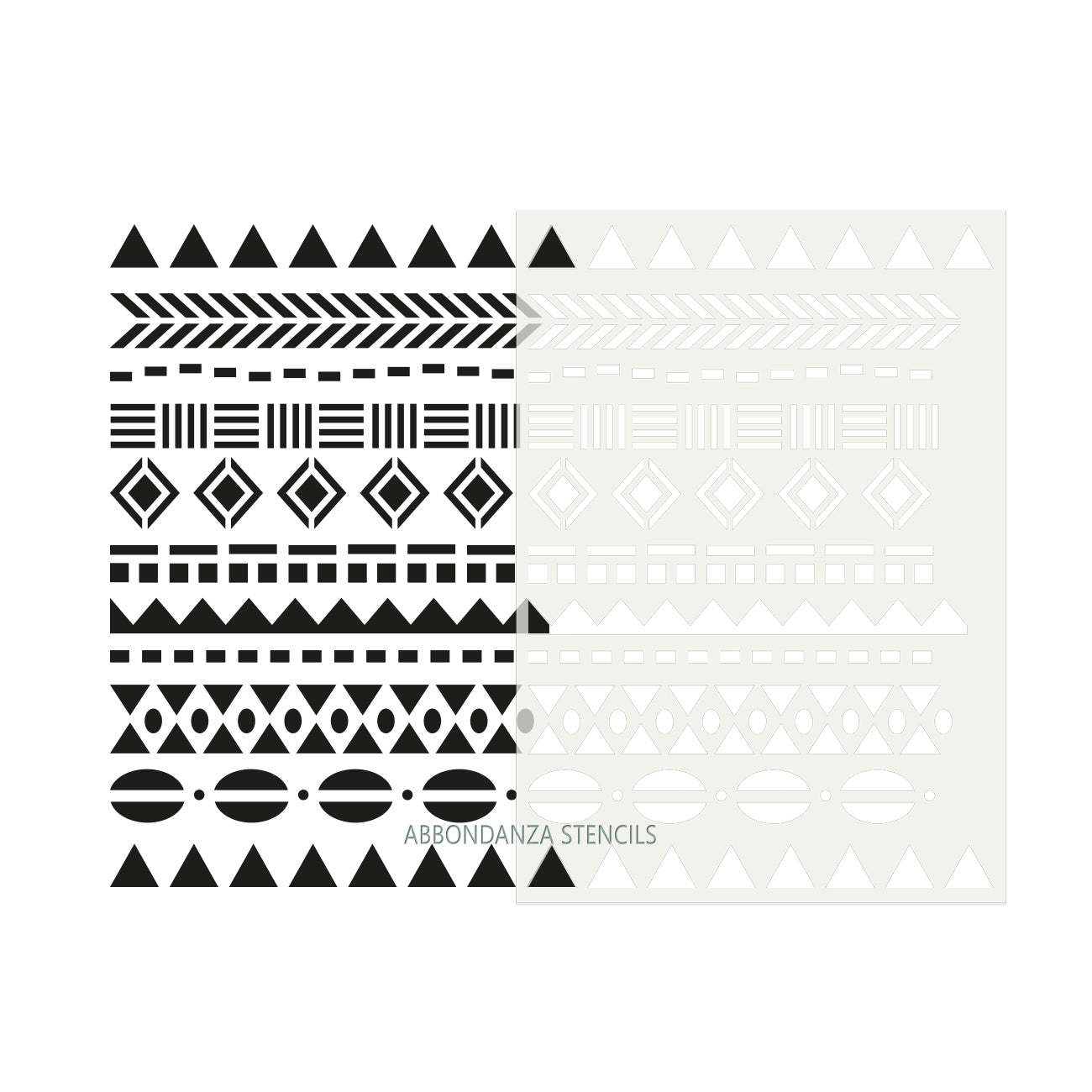 Stencil Tribal Borders overlappend aanbrengen