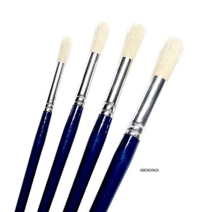 Penselen met lange steel, rond varkenshaar