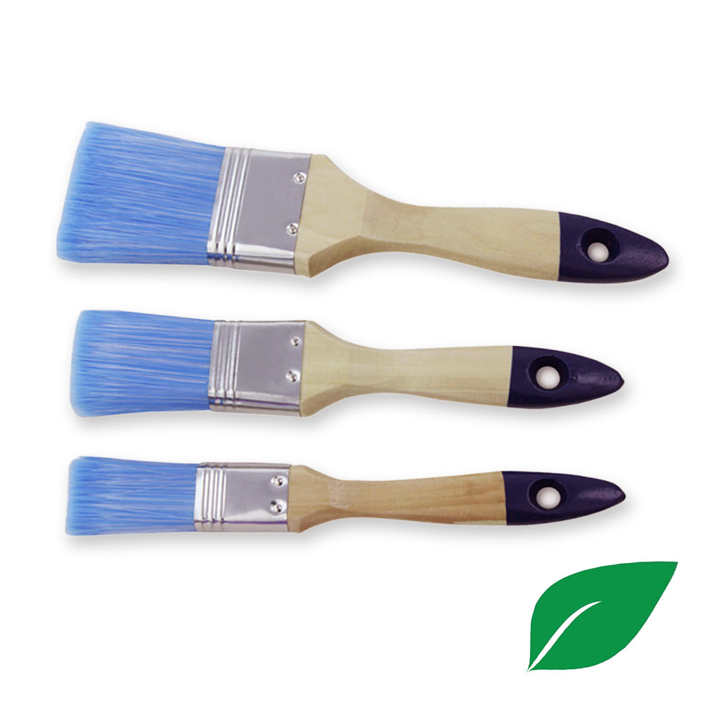 Kwastenset plat synthetisch 3-delig