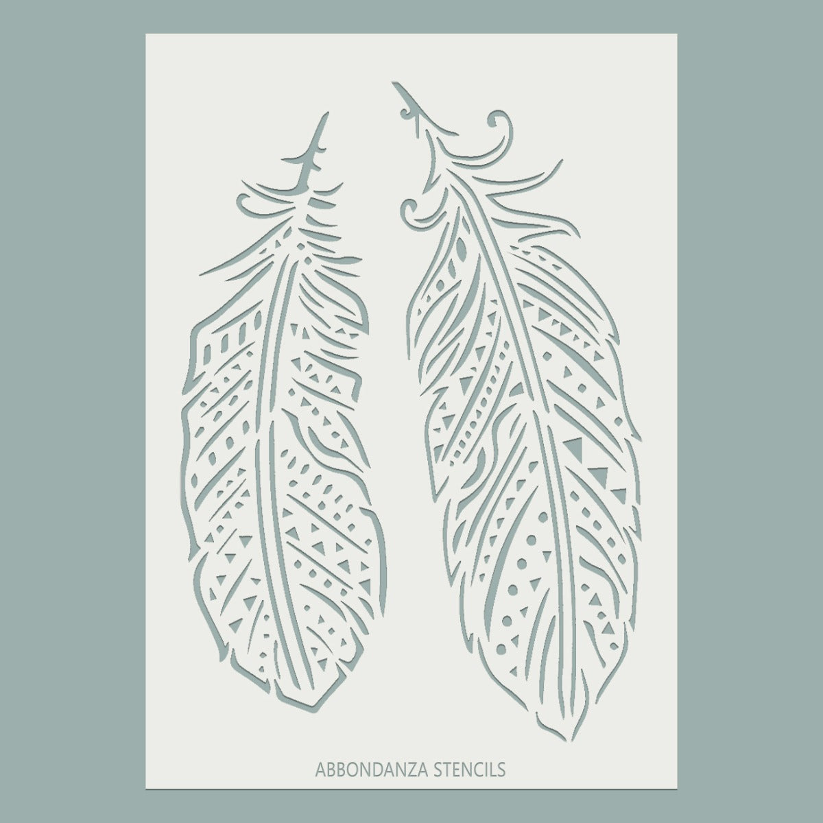 Stencil Boho Feathers Abbondanza