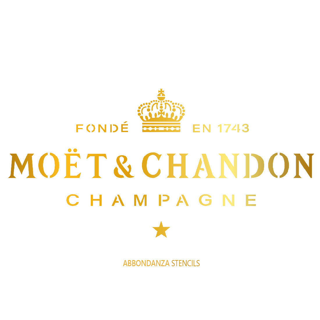 Stencil Moët et Chandon Gold style