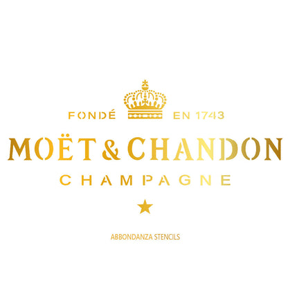 Stencil Moët et Chandon Gold style