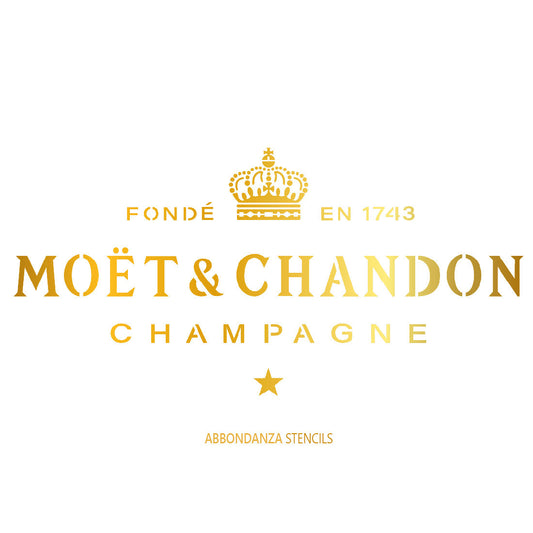 Stencil Moët et Chandon Gold style