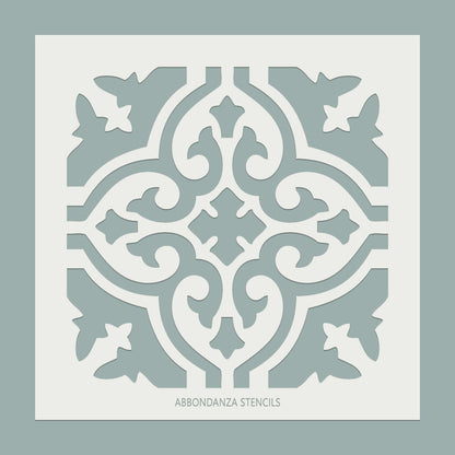 Stencil Tile Azul Abbondanza