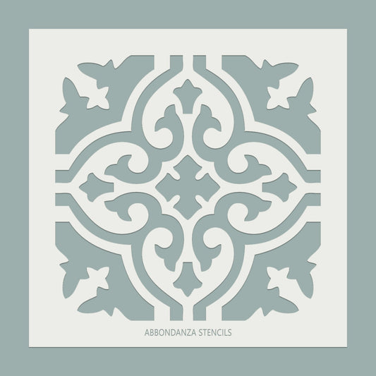 Stencil Tile Azul Abbondanza