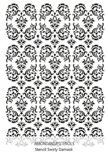 Stencil Swirly Damask